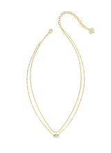 Load image into Gallery viewer, EMILIE MULTI STRAND NECKLACE GOLD LIGHT BLUE ILLUSION

