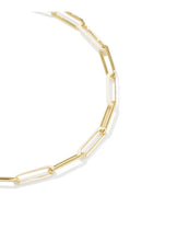 Load image into Gallery viewer, COURTNEY ENAMEL LINK AND CHAIN BRACELET GOLD WHITE ENAMEL
