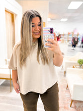 Load image into Gallery viewer, Plus Double Knit Short Sleeve Top - Cocoa

