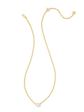 Load image into Gallery viewer, CAILIN CRYSTAL PENDANT NECKLACE GOLD METAL WHITE CZ
