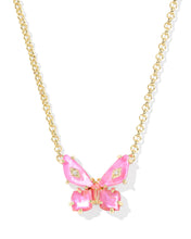 Load image into Gallery viewer, BIANCA BUTTERFLY SHORT PENDANT NECKLACE GOLD
PINK MIX
