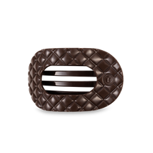 Load image into Gallery viewer, Flat Round Hair Clip | Medium | Truly Taupe Quilted
