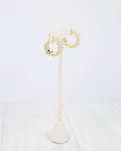 Load image into Gallery viewer, Fredonia Crystal Latchback Hoop Gold
