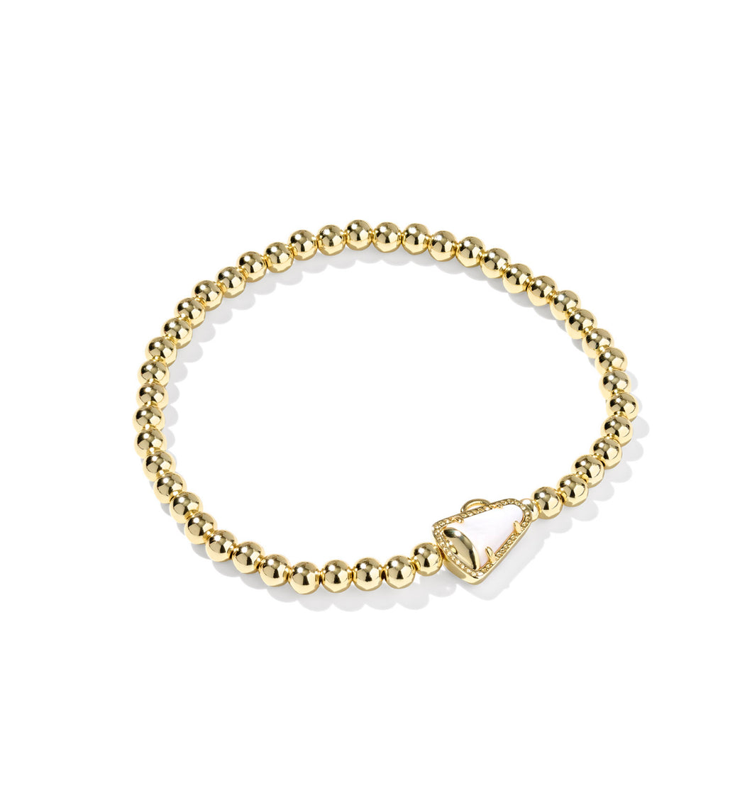 CHEER STRETCH BRACELET GOLD WHITE MOTHER OF PEARL