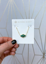Load image into Gallery viewer, ABBIE PENDANT NECKLACE GOLD BRONZE VEINED GREEN MALACHITE
