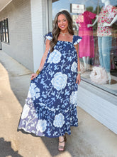 Load image into Gallery viewer, Navy Floral Maxi Dress
