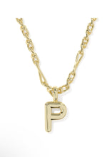 Load image into Gallery viewer, BUBBLE LETTER P SHORT PENDANT NECKLACE GOLD
