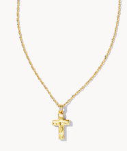 Load image into Gallery viewer, CROSS PENDANT NECKLACE GOLD METAL
