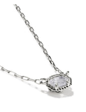 Load image into Gallery viewer, MINI ELISA LUXE SHORT PENDANT NECKLACE SILVER WHITE CZ
