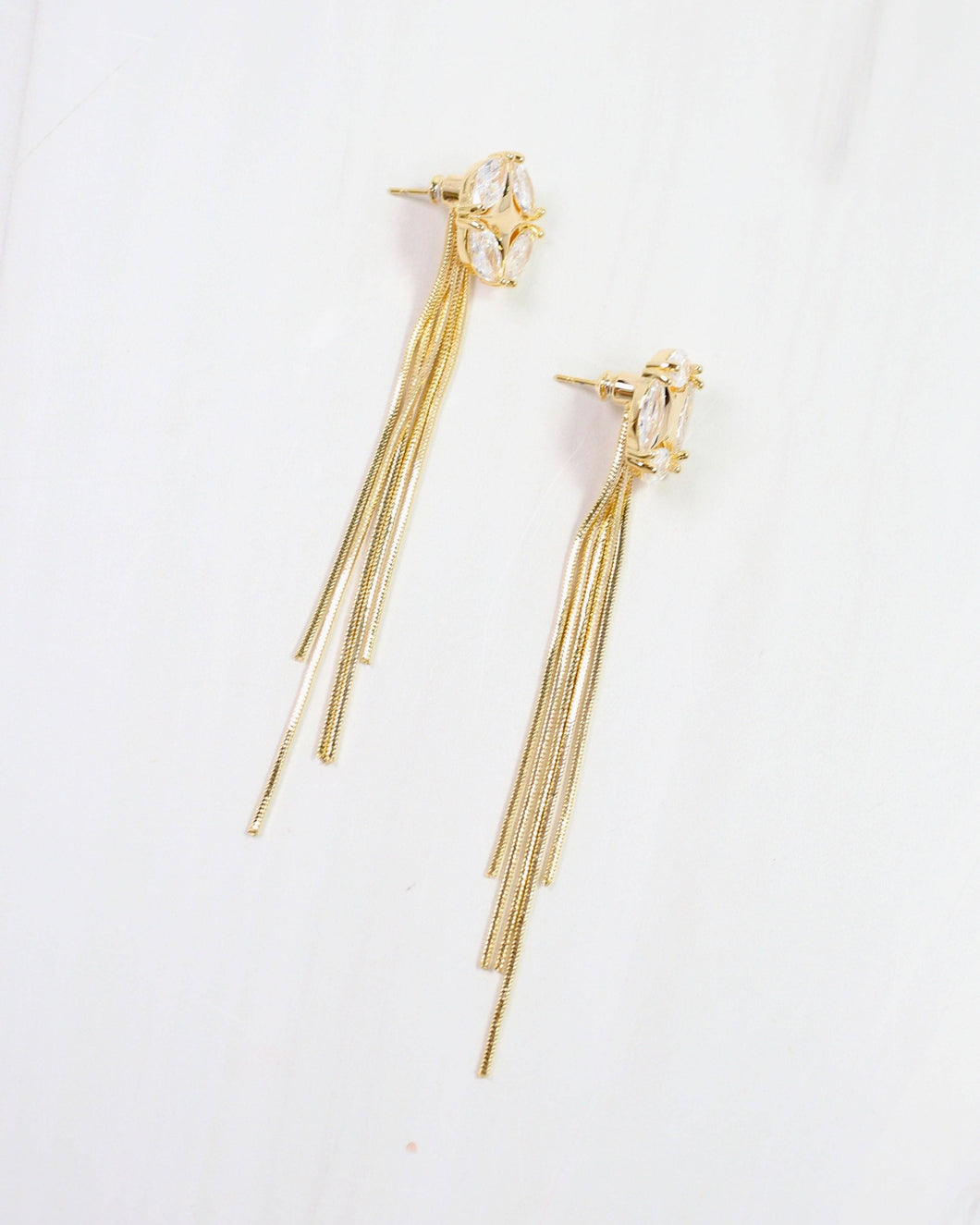 Presley Crystal and Fringe Drop Earring