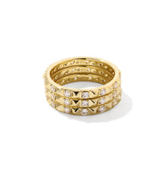 Load image into Gallery viewer, FATE RING SET OF 3 GOLD WHITE CZ SIZE 6
