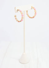 Load image into Gallery viewer, Alicia Flower Hoop Earring Pink
