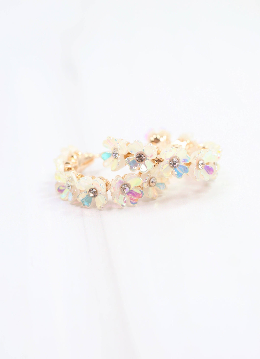 Ashleigh Flower Hoop Earring Opal
