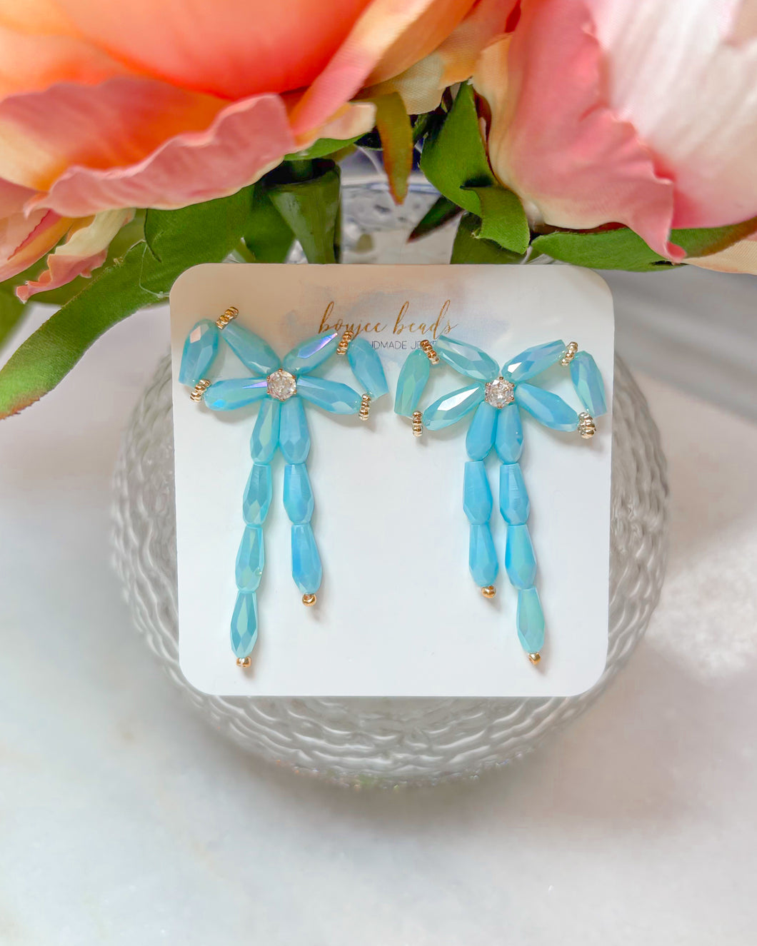 Nicole Beaded Bow Earrings