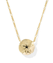 Load image into Gallery viewer, SAND DOLLAR SHORT PENDANT NECKLACE GOLD NATURAL MOTHER OF PEARL
