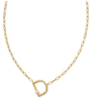 Load image into Gallery viewer, Pearl Letter D Short Pendant Necklace

