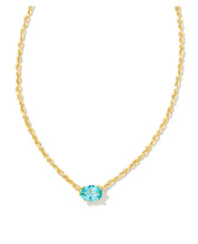 Load image into Gallery viewer, CAILIN CRYSTAL PENDANT NECKLACE GOLD AQUA CRYSTAL
