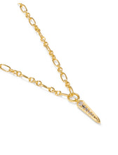 Load image into Gallery viewer, FATE SHORT PENDANT NECKLACE GOLD WHITE CZ
