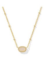Load image into Gallery viewer, MINI ELISA SATELLITE SHORT PENDANT NECKLACE GOLD IRIDESCENT DRUSY
