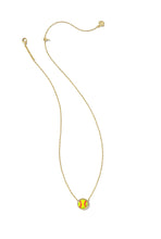 Load image into Gallery viewer, SOFTBALL SHORT PENDANT NECKLACE GOLD CHARTREUSE MAGNESITE
