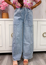 Load image into Gallery viewer, Lock Down Drawstring Denim Pants
