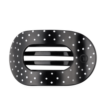 Load image into Gallery viewer, Flat Round | Black Polka Dot Party | Large Hair Clip
