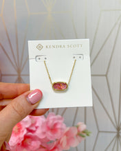 Load image into Gallery viewer, ELISA PENDANT NECKLACE GOLD LIGHT MAUVE ILLUSION
