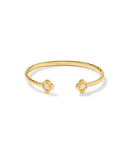 Load image into Gallery viewer, MALLORY CRYSTAL CUFF BRACELET GOLD WHITE CZ S/M
