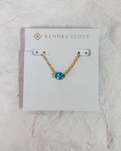 Load image into Gallery viewer, CAILIN CRYSTAL PENDANT NECKLACE GOLD AQUA CRYSTAL
