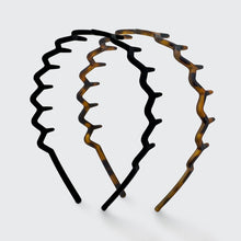 Load image into Gallery viewer, Zig Zag Headband 2pc - Black &amp; Tort
