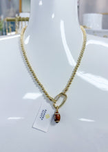 Load image into Gallery viewer, FOOTBALL METAL STRAND NECKLACE GOLD WHITE CZ

