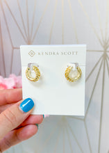 Load image into Gallery viewer, TIGER STRIPED MIKKI HUGGIE EARRINGS GOLD
