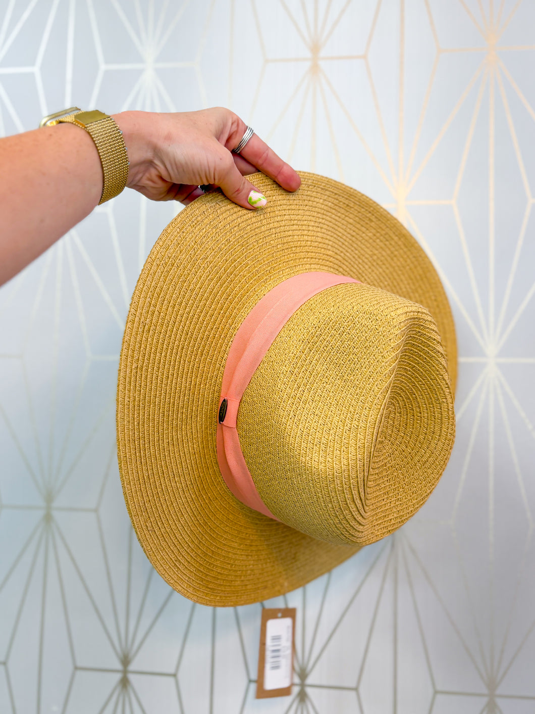 Brim Hat - Dk. Natural/Coral