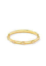 Load image into Gallery viewer, MINI ELISA LUXE BANGLE BRACELET GOLD WHITE CZ S/M
