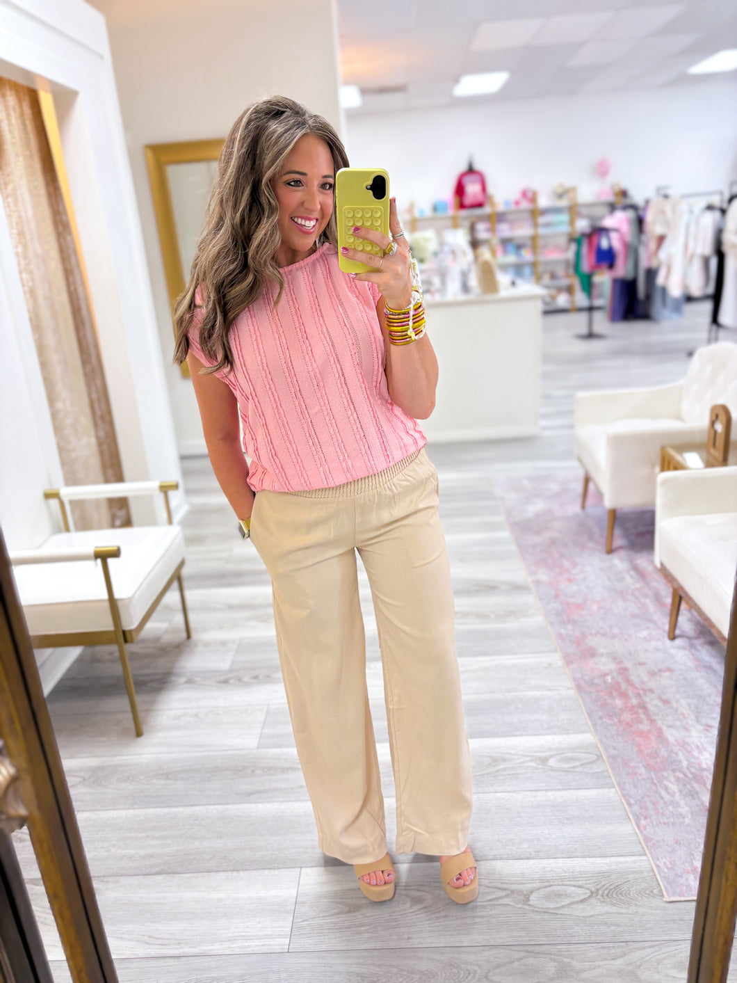 Wants To Textured Top - Pink