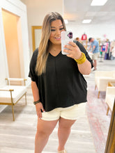 Load image into Gallery viewer, Casual V-neck Blouse - Black
