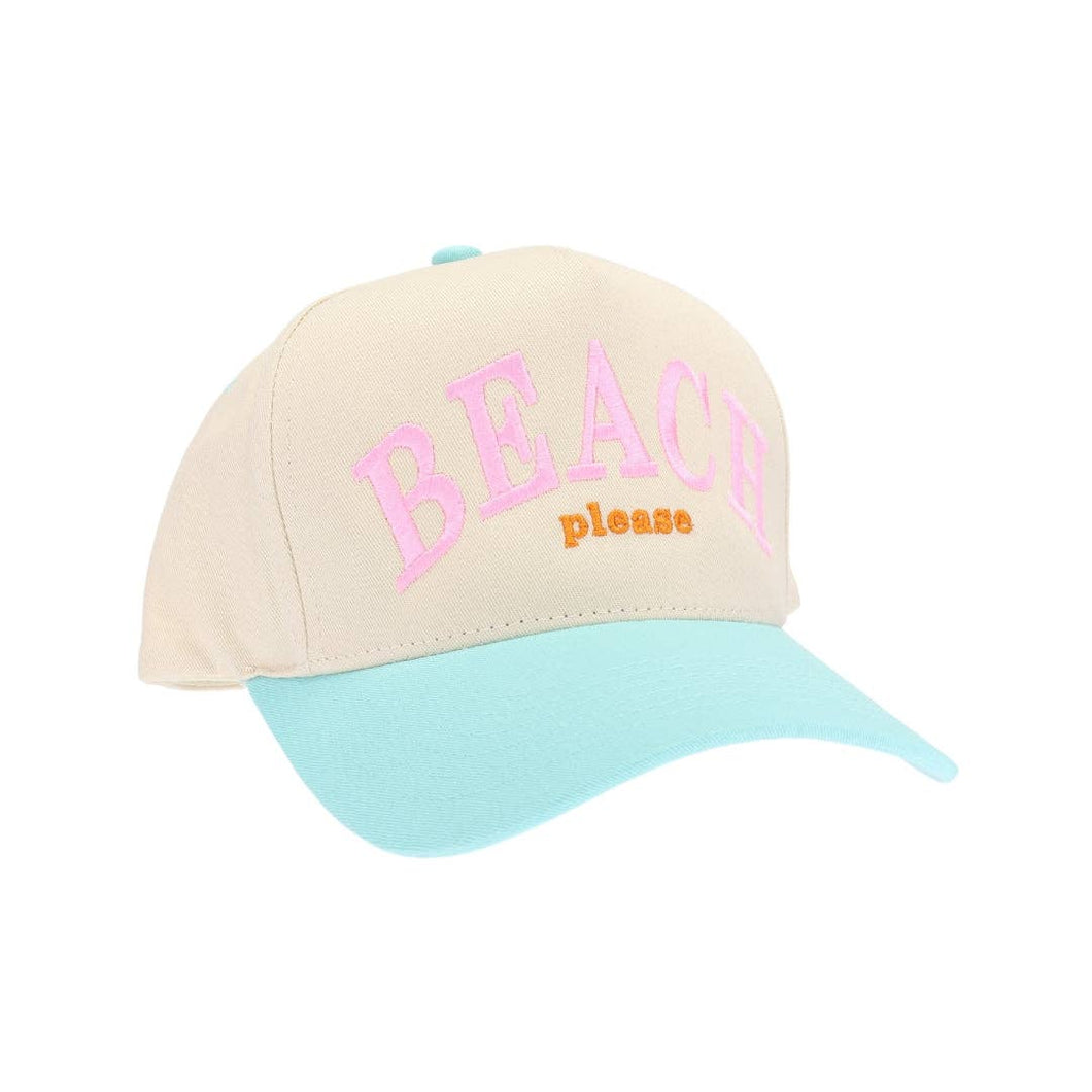 Beach Please C.C Embroidered Trucker Hat - Mint