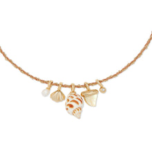 Load image into Gallery viewer, OLEANA CHARM NECKLACE GOLD IRIDESCENT ABALONE
