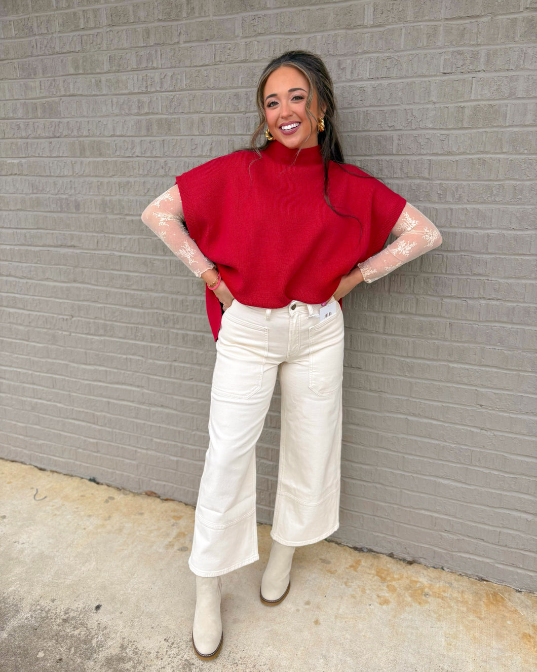 Soon To Be Cropped Wide Leg Jean - Off White