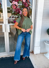 Load image into Gallery viewer, Distressed Raw Hem Flare Denim Pants
