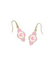 Load image into Gallery viewer, ABBIE MEDALLION SMALL DROP EARRINGS GOLD PINK MIX
