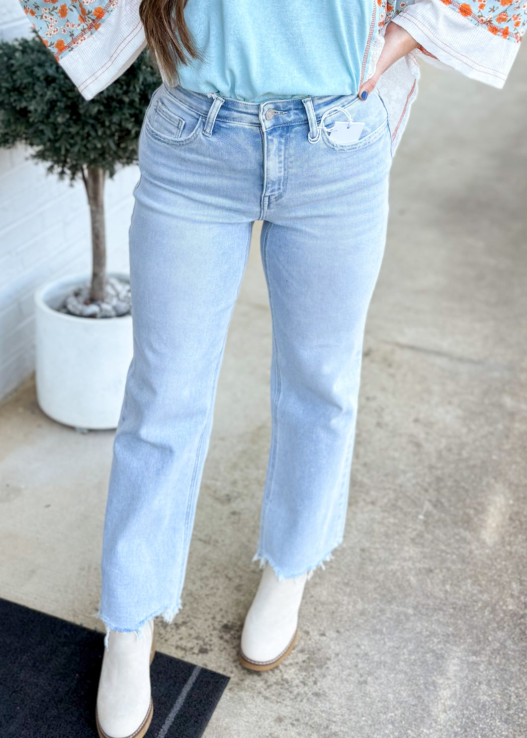 Meritorious High Rise Slim Wide Jeans