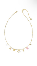 Load image into Gallery viewer, CHEER CHARM NECKLACE GOLD PINK WHITE MIX
