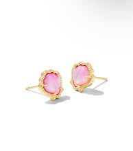 Load image into Gallery viewer, BRYNNE SHELL STUD EARRINGS GOLD BLUSH IVORY MOTHER OF PEARL
