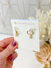 Load image into Gallery viewer, MINI ELLIE LUXE HUGGIE EARRINGS GOLD WHITE CZ
