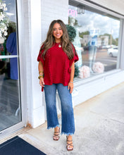 Load image into Gallery viewer, Boho Sweater SS Top - Red
