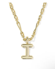 Load image into Gallery viewer, BUBBLE LETTER I SHORT PENDANT NECKLACE GOLD

