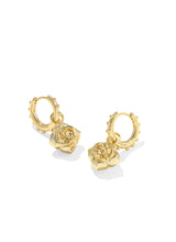 Load image into Gallery viewer, MALLORY ROSE HUGGIE EARRINGS GOLD IVORY MOTHER OF PEARL
