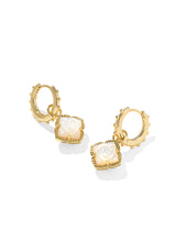 Load image into Gallery viewer, MALLORY ROSE HUGGIE EARRINGS GOLD IVORY MOTHER OF PEARL
