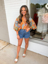 Load image into Gallery viewer, Angela Printed Button Down Blouse - Coral
